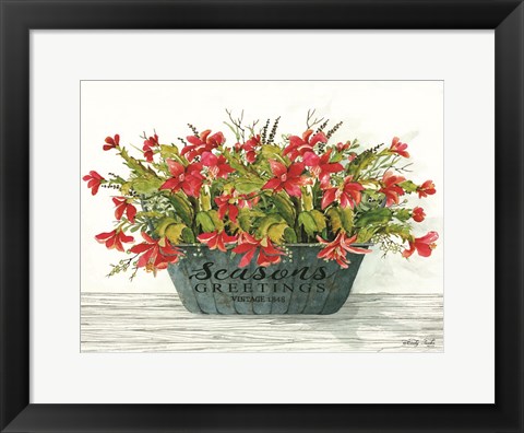 Framed Seasons Greetings Pot Print