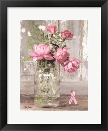 Framed Pink Roses for Breast Cancer Awareness Print