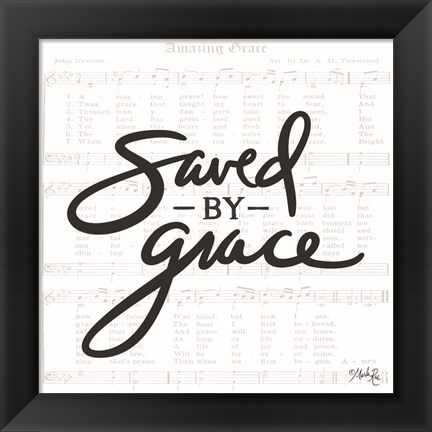 Framed Saved by Grace Print