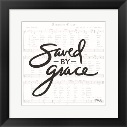 Framed Saved by Grace Print