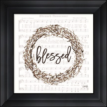 Framed Blessed Assurance Bless Wreath Print