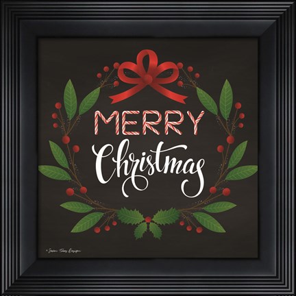 Framed Peppermint Merry Christmas Print