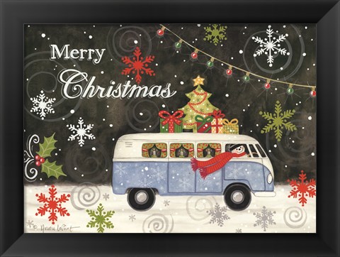 Framed VW Christmas Bus Print