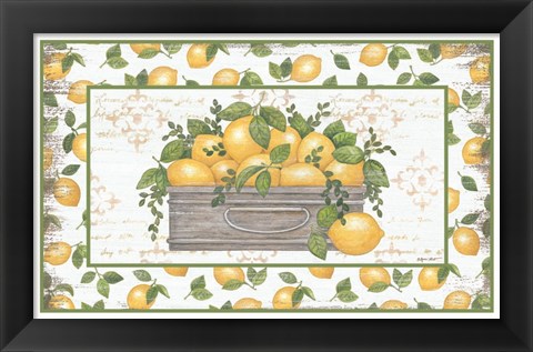 Framed Lemon Galvanized Bucket Print