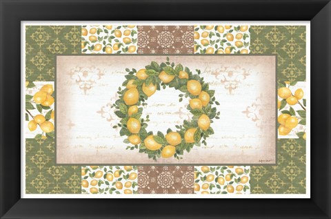 Framed Lemon Wreath Print