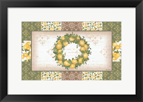 Framed Lemon Wreath Print