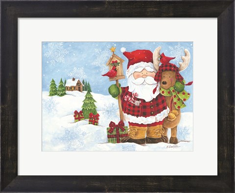 Framed Lodge Santa Print