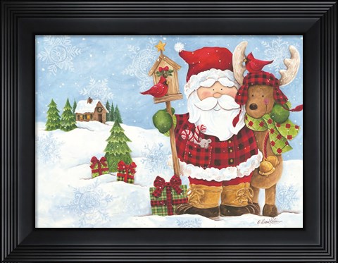Framed Lodge Santa Print