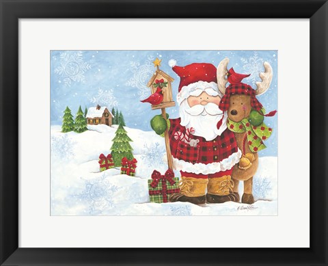 Framed Lodge Santa Print