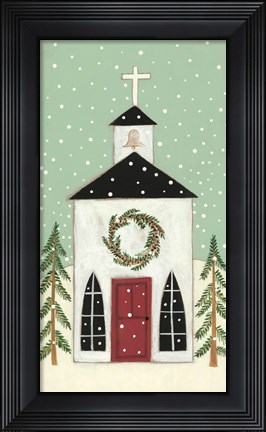 Framed Church in the Snow Print