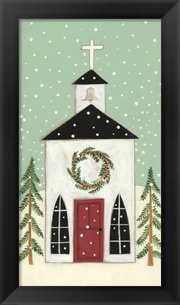 Framed Church in the Snow Print