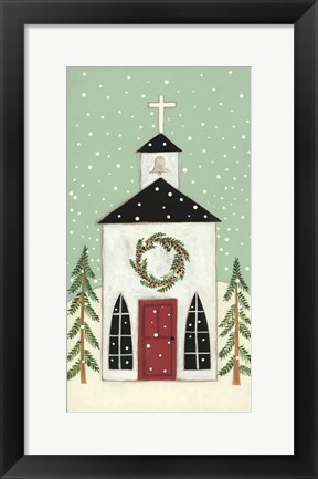 Framed Church in the Snow Print