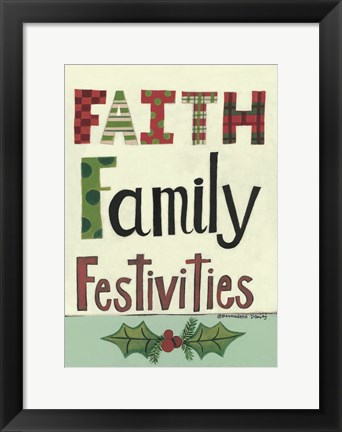 Framed Faith Family Festivities Print