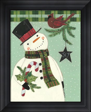 Framed Joy Snowman Print