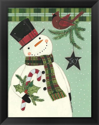 Framed Joy Snowman Print