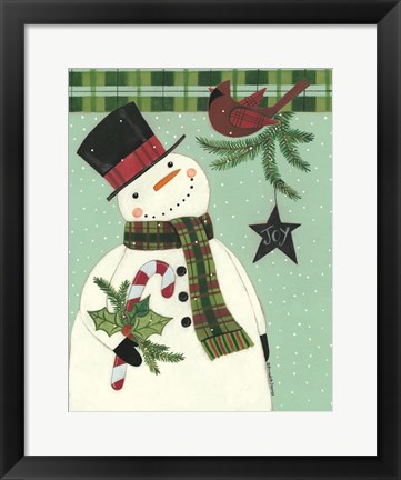 Framed Joy Snowman Print