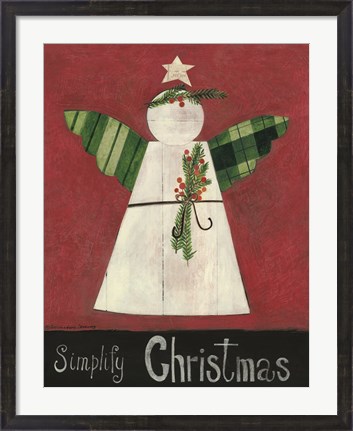 Framed Simplify Christmas Angel Print