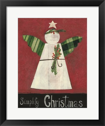 Framed Simplify Christmas Angel Print