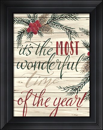 Framed It&#39;s the Most Wonderful Time Shiplap Print