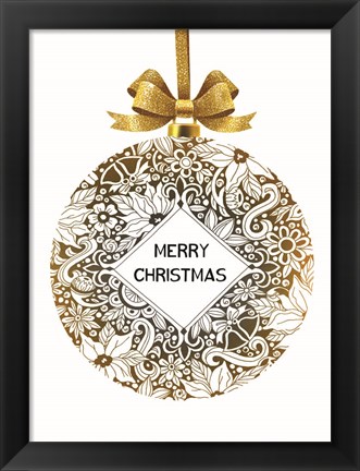 Framed Merry Christmas Ornament Print