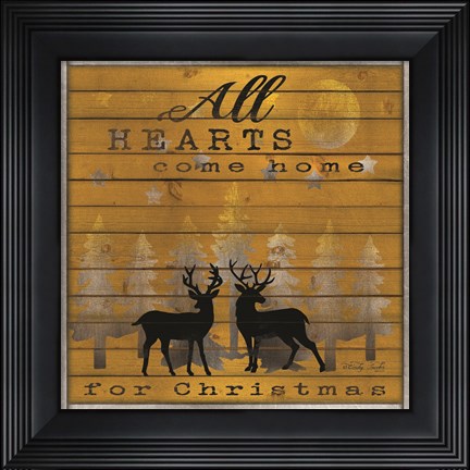 Framed All Hearts Come Home for Christmas Print