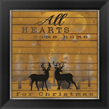 Framed All Hearts Come Home for Christmas Print