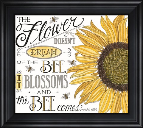 Framed Bee Comes Print