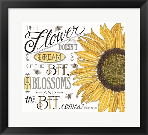 Framed Bee Comes Print