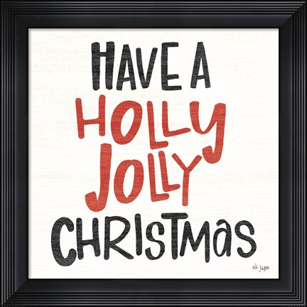Framed Holly Jolly Christmas Print
