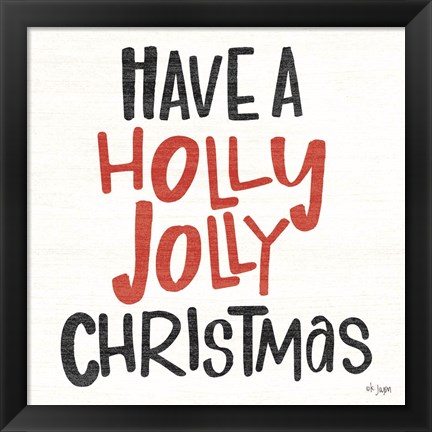 Framed Holly Jolly Christmas Print