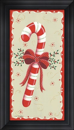 Framed Vintage Candy Cane Print