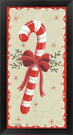 Framed Vintage Candy Cane Print