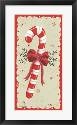 Framed Vintage Candy Cane Print