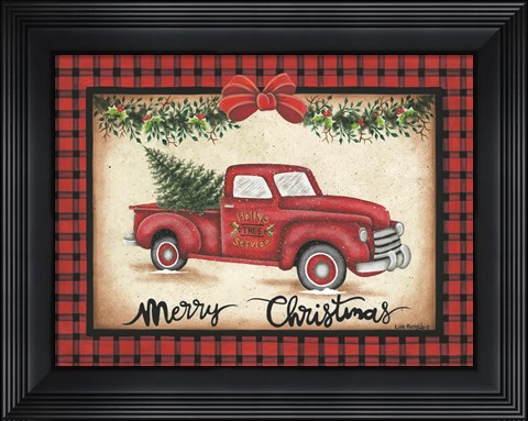 Framed Merry Christmas Truck Print