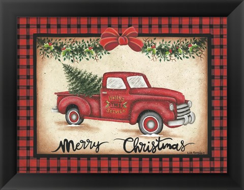 Framed Merry Christmas Truck Print