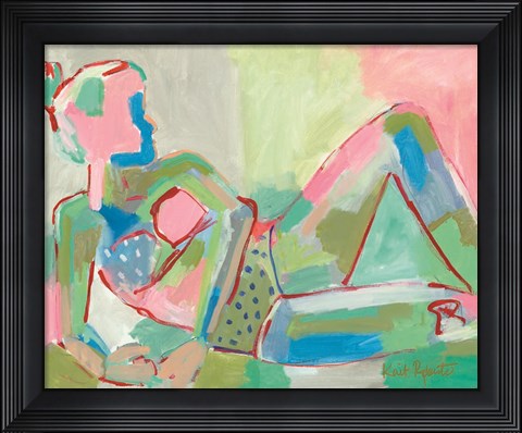 Framed Sunbather Series:  Recline in Kiwi Print