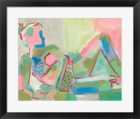 Framed Sunbather Series:  Recline in Kiwi Print