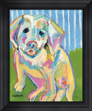 Framed Labrador Puppy Smile Print