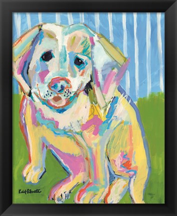 Framed Labrador Puppy Smile Print