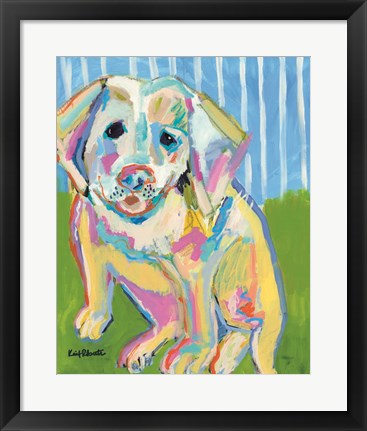 Framed Labrador Puppy Smile Print