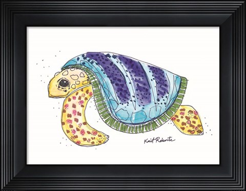 Framed T is for Turtle Print