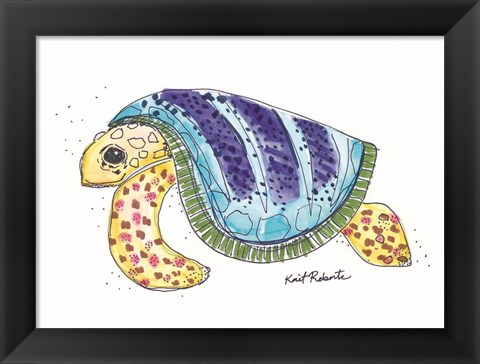 Framed T is for Turtle Print