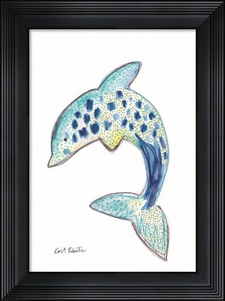 Framed D is for Dolphin Print
