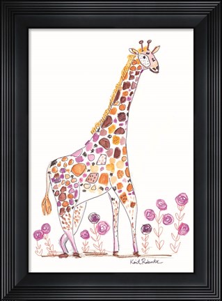 Framed Giraffe, Giraffe, Make Me Laugh Print