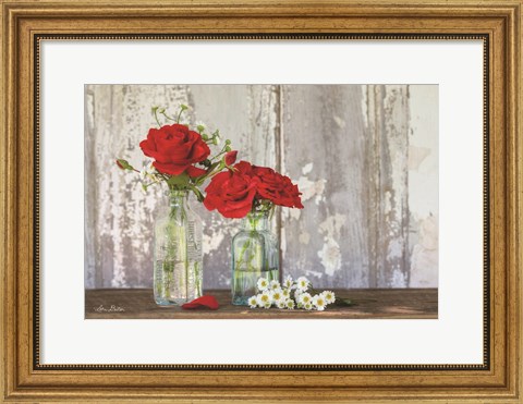 Framed Red Velvet Roses Print
