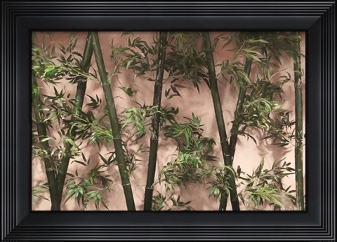 Framed Bamboo on Blush Print