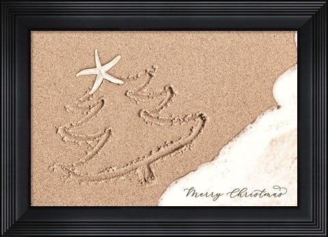 Framed Beach Christmas Print