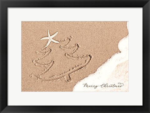 Framed Beach Christmas Print