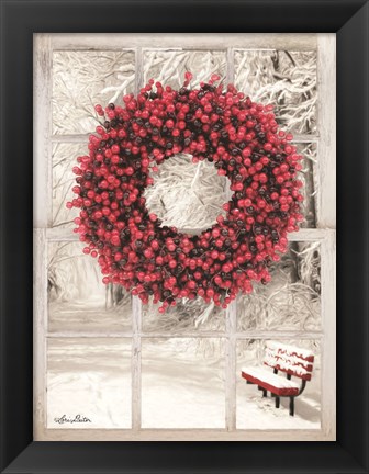 Framed Beaded Wreath View I Print