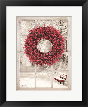 Framed Beaded Wreath View I Print